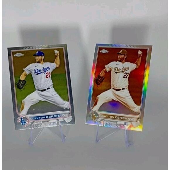 2 Topps Chrome Clayton Kershaw Cards - Sepia REFRACTOR And Base Topps Chrome... - Picture 3 of 5